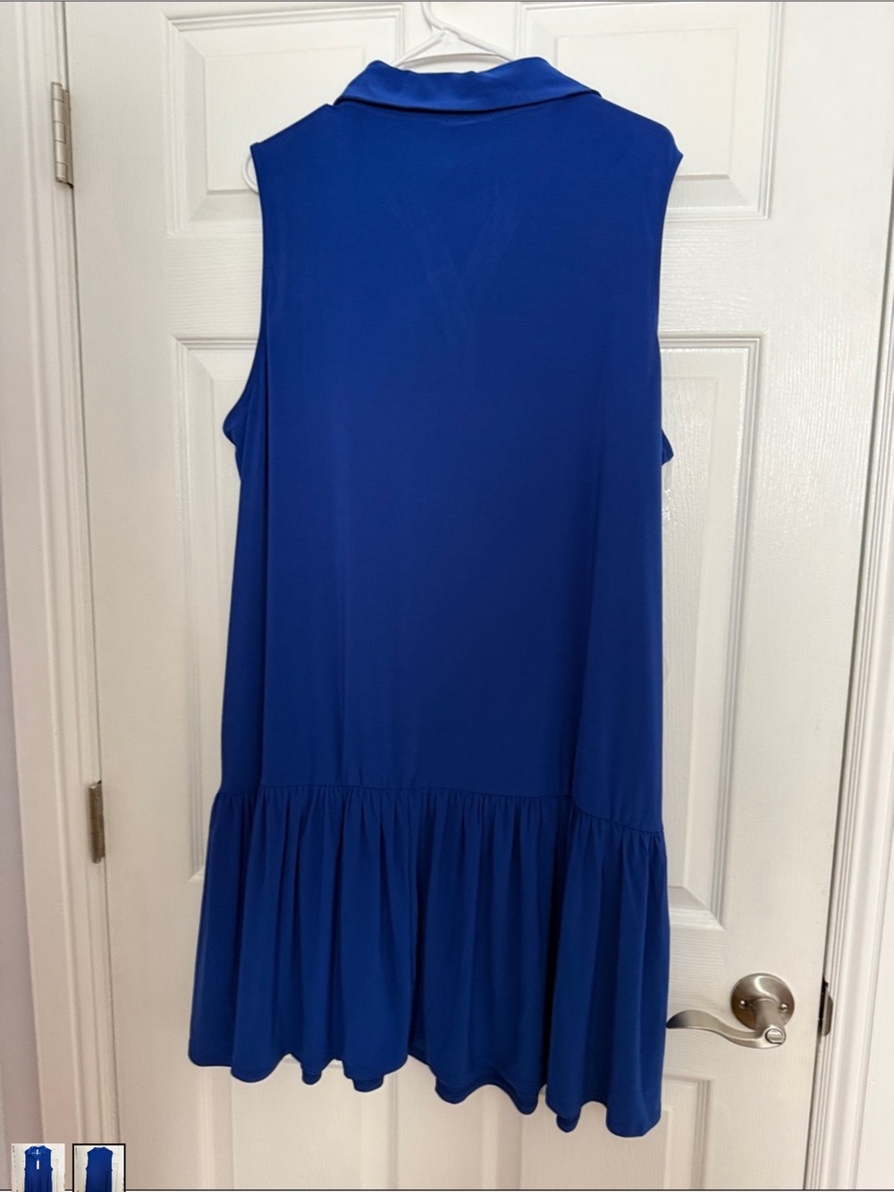 Dear Scarlett Sleeveless Sexy Collared Royal Blue Tiered Swing Dress - Picture 2 of 2